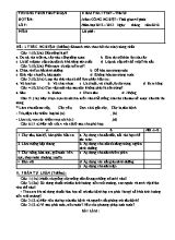 Đề kiểm tra một tiết Công nghệ lớp 7 - Năm học 2012-2013 - Trường THCS Phổ Thuận